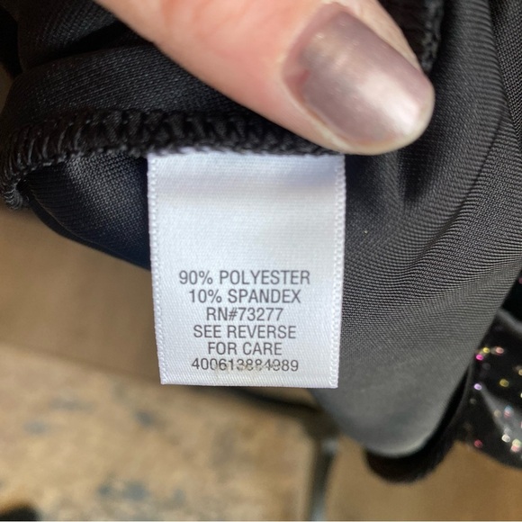 Candie’s Black Velvet Multi Color Glitter Dots Halter Mini Dress Size Small NWT - Picture 10 of 10